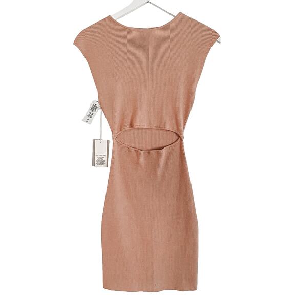 Aritzia Wilfred Free Cut-Out Knit Mini Dress Soft Terracotta - Picture 9 of 14